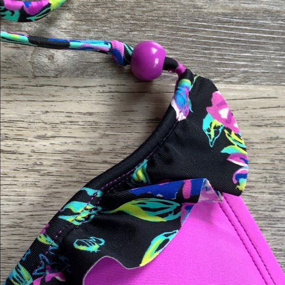 Women's Delia’s Floral And Ruffle Triangle Bikini Swimsuit Large - Picture 4 of 12